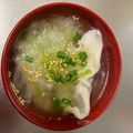 ふふふふふぅ～'s cooksnap of when they made 簡単！すぐできる水餃子スープ.