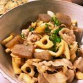 ま-子's cooksnap of when they made 豚・蓮根･蒟蒻炒め.