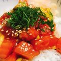 となりのネネ's cooksnap of when they made ランチに♪アボカド＆サーモン☆ユッケ丼☆.