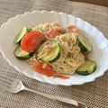 oruco's cooksnap of when they made トマトとズッキーニのイタリアンそうめん.