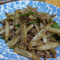 rr's cooksnap of when they made 甘辛♡ゴボウと長ネギの合挽き肉炒め！.