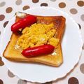 ﾁｲﾁｬﾝﾏﾏ's cooksnap of when they made スクランブルエッグトースト.
