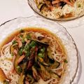 ♡YKitchen♡'s cooksnap of when they made ■細切りなす＆チャーシューのピリ辛素麺.