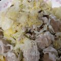 クックXYDLW2☆'s cooksnap of when they made 市販シュウマイとキャベツの蒸し煮の献立.