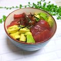 にｬん吉♡'s cooksnap of when they made 簡単マグロとアボカドの仲良し丼.