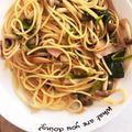 はるか12's cooksnap of when they made きのことほうれん草のバター醤油パスタ.