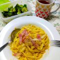 うたかた。's cooksnap of when they made チーズと玉子だけ！ローマ風カルボナーラ。.