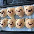 がぶがぶ食べるんだ's cooksnap of when they made 15cmスクエア型でくまさん♡ちぎりパン.