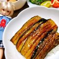 cook☘️frog's cooksnap of when they made なすの蒲焼重.