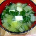 ママメイン！時々子供's cooksnap of when they made 切り方で美味しい！小松菜の味噌汁.
