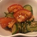 ＊ちょこころね＊'s cooksnap of when they made トマトときゅうりの中華和え.