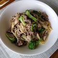 donuts★'s cooksnap of when they made おかわりしたい！★牛肉とネギのパスタ★.