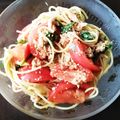夜月★'s cooksnap of when they made 大葉トマトツナの冷製パスタ.