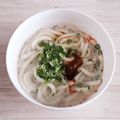 アクセル☆'s cooksnap of when they made 食べるラー油で★ごま豆乳うどん.