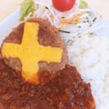 yyyui♡'s cooksnap of when they made びっくりドンキー風「チーズカリーバーグ」.