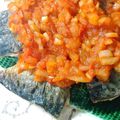 ちびっことんとん's cooksnap of when they made サバのソテー♪トマト野菜ケチャソースで♪.