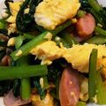 さくさくいずず's cooksnap of when they made 小松菜とベーコンの卵炒め.