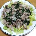55才のおじさん's cooksnap of when they made ☆豚こま肉＆ほうれん草☆にんにく塩炒め☆.