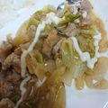 makokiku's cooksnap of when they made 節約うまっ！豚レタスのマヨポン炒め♪.