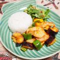 バカリャウ's cooksnap of when they made 夏野菜とチキンのチリソース.