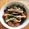 caruga's cooksnap of when they made ランチに♪ウインナーとほうれん草の簡単丼.