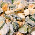 料理頑張ってます！'s cooksnap of when they made ゆでたまごとキュウリのサラダ.