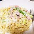 月とナイフ's cooksnap of when they made アスパラとベーコンのチーズクリームパスタ.