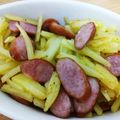 iamharumi's cooksnap of when they made ソーセージでジャーマンポテト風.