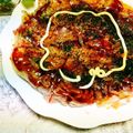 めみたん☆'s cooksnap of when they made 残ったそばや素麺をお好み焼きにリメイク!.