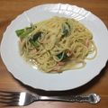 つ★けい's cooksnap of when they made スープの素で簡単！一人暮らし向けパスタ.