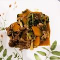 ゆこにゃん's cooksnap of when they made 豚バラ・小松菜・南瓜の甘辛ごま炒め♪.