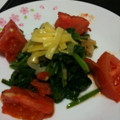 さあさま's cooksnap of when they made ほうれん草とトマトのさっぱりにんにく炒め.