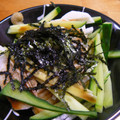 単！！'s cooksnap of when they made 長いもときゅうりを味付け海苔で和えてみた.