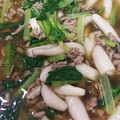 とかげのおかあさん's cooksnap of when they made 小松菜としめじのひき肉炒め.