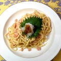 horseland's cooksnap of when they made 簡単大根おろしと一緒に食べるたらこパスタ.