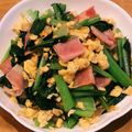 ☆う～の☆'s cooksnap of when they made 小松菜とベーコンの卵とじ♪.