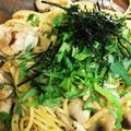 ＊ぺぺちゃん＊'s cooksnap of when they made 大葉たっぷり♥鶏肉ときのこの和風パスタ♫.
