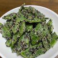 あっちゃむ。's cooksnap of when they made モロッコいんげんの黒ごまマヨしょうゆ和え.