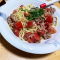 猫派の学生's cooksnap of when they made 簡単‼♪ツナとトマトの冷製パスタ♪.