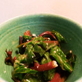 milestone★'s cooksnap of when they made つるむらさきと醤油麹とわさびの和え物.
