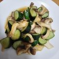 keroro's cooksnap of when they made エリンギ&キュウリの辛子ポン酢炒め.