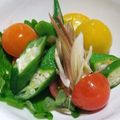 辰夫女子's cooksnap of when they made オクラとトマト・茗荷の酢の物.