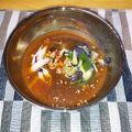 すすっち☆'s cooksnap of when they made 茄子とタコの冷たいスープ韓国冷汁ネングッ.