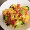 caruga's cooksnap of when they made 旨いぞ！キュウリとトマトの卵炒め　.