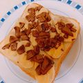 柴犬のお顔☆'s cooksnap of when they made 簡単♪　板チョコとバナナのトースト.