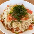 nao3☆'s cooksnap of when they made トマトとアボカドの和風冷製パスタ.