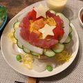 guccccchi's cooksnap of when they made バラちらし風 七夕ケーキ寿司.