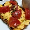 ☆GSSQHY☆'s cooksnap of when they made ミニトマトとスクランブルエッグのトースト.