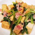ゆりさんの気ままに's cooksnap of when they made 3ステップ！小松菜と厚揚げのサッと炒め.