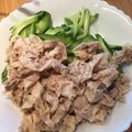 mifinosuke's cooksnap of when they made 豚こま肉deバンバンジー風サラダ.